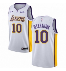 Mens Nike Los Angeles Lakers 10 Sviatoslav Mykhailiuk Swingman White NBA Jersey Association Edition 