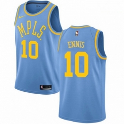 Mens Nike Los Angeles Lakers 10 Tyler Ennis Swingman Blue Hardwood Classics NBA Jersey