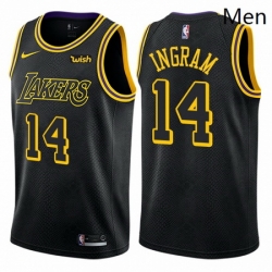 Mens Nike Los Angeles Lakers 14 Brandon Ingram Authentic Black City Edition NBA Jersey