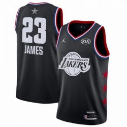 Mens Nike Los Angeles Lakers 23 LeBron James Black Basketball Jordan Swingman 2019 All Star Game Jersey 