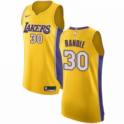 Mens Nike Los Angeles Lakers 30 Julius Randle Authentic Gold Home NBA Jersey Icon Edition 