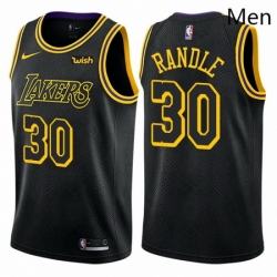 Mens Nike Los Angeles Lakers 30 Julius Randle Swingman Black City Edition NBA Jersey 