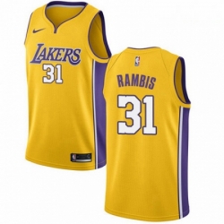 Mens Nike Los Angeles Lakers 31 Kurt Rambis Swingman Gold Home NBA Jersey Icon Edition