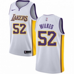 Mens Nike Los Angeles Lakers 52 Jamaal Wilkes Authentic White NBA Jersey Association Edition