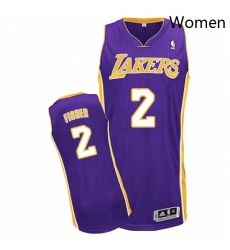 Womens Adidas Los Angeles Lakers 2 Derek Fisher Authentic Purple Road NBA Jersey 