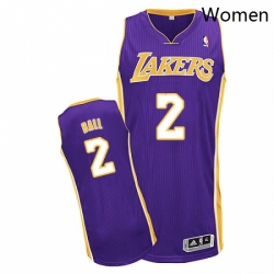 Womens Adidas Los Angeles Lakers 2 Lonzo Ball Authentic Purple Road NBA Jersey