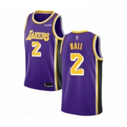 Womens Los Angeles Lakers 2 Lonzo Ball Authentic Purple Basketball Jerseys Icon Edition