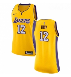 Womens Nike Los Angeles Lakers 12 Channing Frye Swingman Gold Home NBA Jersey Icon Edition 