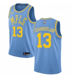 Womens Nike Los Angeles Lakers 13 Wilt Chamberlain Authentic Blue Hardwood Classics NBA Jersey