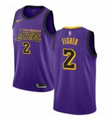 Womens Nike Los Angeles Lakers 2 Derek Fisher Swingman Purple NBA Jersey City Edition 