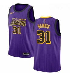 Womens Nike Los Angeles Lakers 31 Kurt Rambis Swingman Purple NBA Jersey City Edition