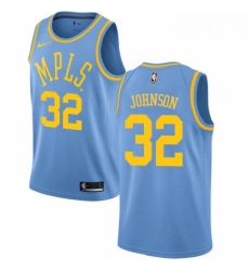 Womens Nike Los Angeles Lakers 32 Magic Johnson Swingman Blue Hardwood Classics NBA Jersey