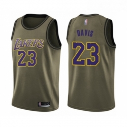 Youth Los Angeles Lakers 23 Anthony Davis Swingman Green Salute to Service Basketball Jersey 