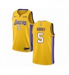 Youth Los Angeles Lakers 5 Robert Horry Swingman Gold Home Basketball Jersey Icon Edition