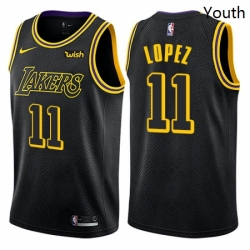 Youth Nike Los Angeles Lakers 11 Brook Lopez Swingman Black NBA Jersey City Edition 