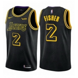 Youth Nike Los Angeles Lakers 2 Derek Fisher Swingman Black NBA Jersey City Edition 