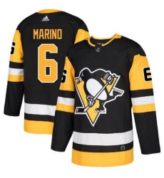 Men Pittsburgh Penguins 6 John Marino Black Adidas Jersey