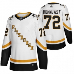 Men Pittsburgh Penguins 72 Patric Hornqvist White Adidas 2020 21 Reverse Retro Alternate NHL Jersey