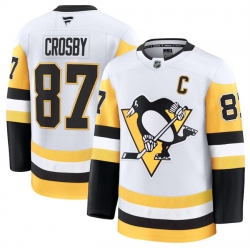 Men Pittsburgh Penguins Active Player Custom White 2024 25 Away Stitched Hockey Jersey