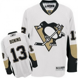 Penguins #13 Nick Bonino White Stitched NHL Jersey