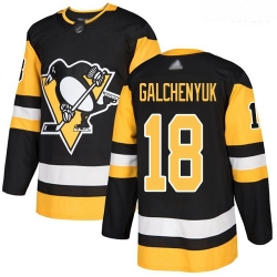 Penguins #18 Alex Galchenyuk Black Home Authentic Stitched Hockey Jersey