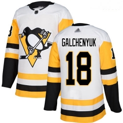 Penguins #18 Alex Galchenyuk White Road Authentic Stitched Hockey Jersey