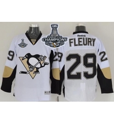 Penguins #29 Andre Fleury White 2017 Stanley Cup Finals Champions Stitched NHL Jersey