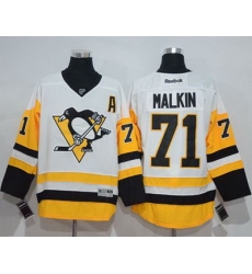 Penguins #71 Evgeni Malkin White New Away Stitched NHL Jersey