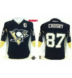 Women NHL Pittsburgh Penguins #87 Sidney Crosby black jerseys