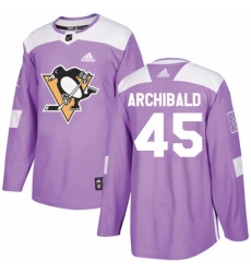 Youth Adidas Pittsburgh Penguins 45 Josh Archibald Authentic Purple Fights Cancer Practice NHL Jersey 