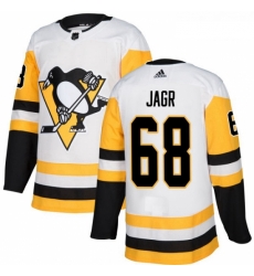 Youth Adidas Pittsburgh Penguins 68 Jaromir Jagr Authentic White Away NHL Jersey 