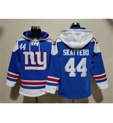 Men New York Giants 44 Cam Skattebo Blue Ageless Must Have Lace Up Pullover Hoodie Men New York Giants 44 Cam Skattebo Blue Ageless Must Have Lace Up Pullover Hoodie