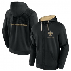 Men New Orleans Saints Black Defender Evo Full Zip Hoodie