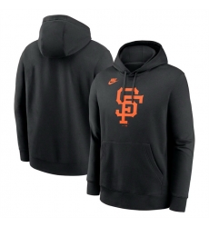 Men San Francisco Giants Black Cooperstown Collection Logo Club Pullover Hoodie Men San Francisco Giants Black Cooperstown Collection Logo Club Pullover Hoodie