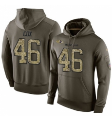 NFL Nike Baltimore Ravens 46 Morgan Cox Green Salute To Service Mens Pullover Hoodie