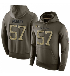 NFL Nike Baltimore Ravens 57 CJ Mosley Green Salute To Service Mens Pullover Hoodie