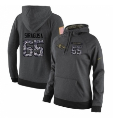 NFL Womens Nike Baltimore Ravens 65 Nico Siragusa Stitched Black Anthracite Salute to Service Player Performance Hoodie