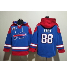 Men Buffalo Bills #88 Dawson Knox Aqua Lace Up Pullover Hoodie