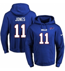 NFL Mens Nike Buffalo Bills 11 Zay Jones Royal Blue Name Number Pullover Hoodie