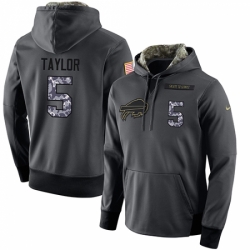 NFL Mens Nike Buffalo Bills 5 Tyrod Taylor Stitched Black Anthracite Salute to Service Player Performance Hoodie