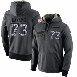 NFL Mens Nike Buffalo Bills 73 Dion Dawkins Stitched Black Anthracite Salute to Service Player Performance Hoodie