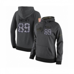 Football Womens Buffalo Bills 89 Tommy Sweeney Stitched Black Anthracite Salute to Service Player Performance Hoodie