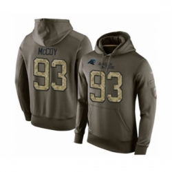 Football Carolina Panthers 93 Gerald McCoy Green Salute To Service Mens Pullover Hoodie