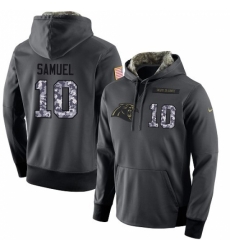 NFL Mens Nike Carolina Panthers 10 Curtis Samuel Stitched Black Anthracite Salute to Service Player Performance Hoodie