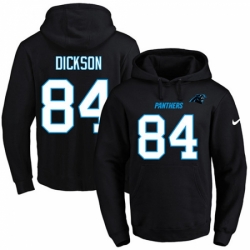 NFL Mens Nike Carolina Panthers 84 Ed Dickson Black Name Number Pullover Hoodie