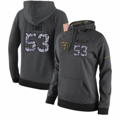 NFL Womens Nike Chicago Bears 53 John Timu Stitched Black Anthracite Salute to Service Player Performance Hoodie