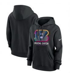 Women Cincinnati Bengals Black 2024 Crucial Catch Club Pullover Hoodie