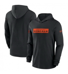 Men Cincinnati Bengals Black Sideline Performance Hoodie