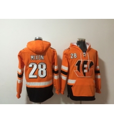 NFL Men Cincinnati Bengals 28 Joe Mixon Stitched Hoodie