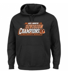 NFL Mens Cincinnati Bengals Majestic Black 2015 AFC North Division Champions Pullover Hoodie